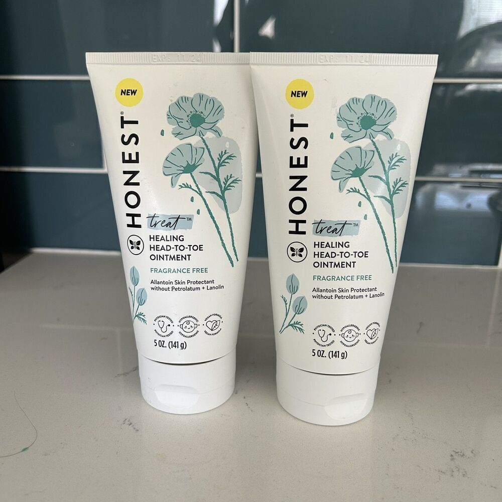Honest Healing Head-To-Toe Ointment 5oz 2 Pack Fragrance Free Plant Based New